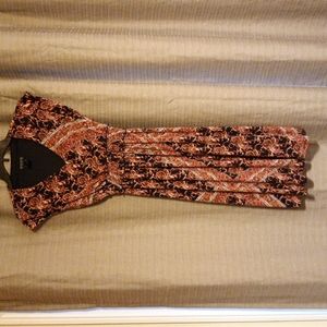 Enfocus Studios, Size 4, Paisley Mixed Print Dress, Navy and Red